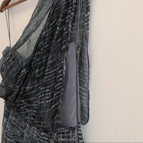 Alice + Olivia Gwendolyn Silk Chiffon One Shoulder Dress Sz 8 - Picture 5 of 9